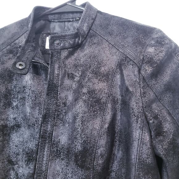 Calvin Klein Leather Moto Jacket - Picture 2 of 12